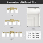 FonmYim Brushed Gold Bathroom Light Fixtures, 3-Light Modern Vanity Light Over - Image 8