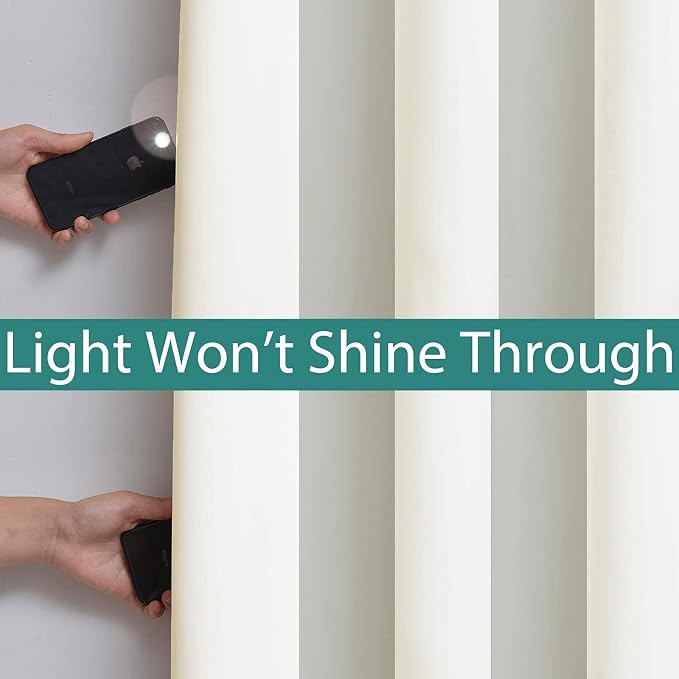 Yakamok Total Blackout Extra Wide Patio Sliding Door Curtains, Grommet Thermal - Image 4