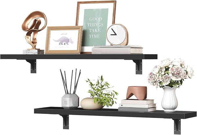 HOOBRO Floating Shelves for Wall, 23.6" Wall Mounted Shelves Set of 2, Hanging - Image 8