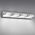 Modern LED Bathroom Lights Fixtures 4-Light, Stainless Steel Chrome Acrylic by JZEKVN