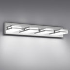Modern LED Bathroom Lights Fixtures 4-Light, Stainless Steel Chrome Acrylic by JZEKVN