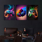 BGFCE Gaming Room Decor Canvas Wall Art Set of 3 - Image 9