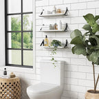 Forbena White Floating Shelves for Wall Decor Set of 3, 17 x 6 Inches Bathroom - Image 2