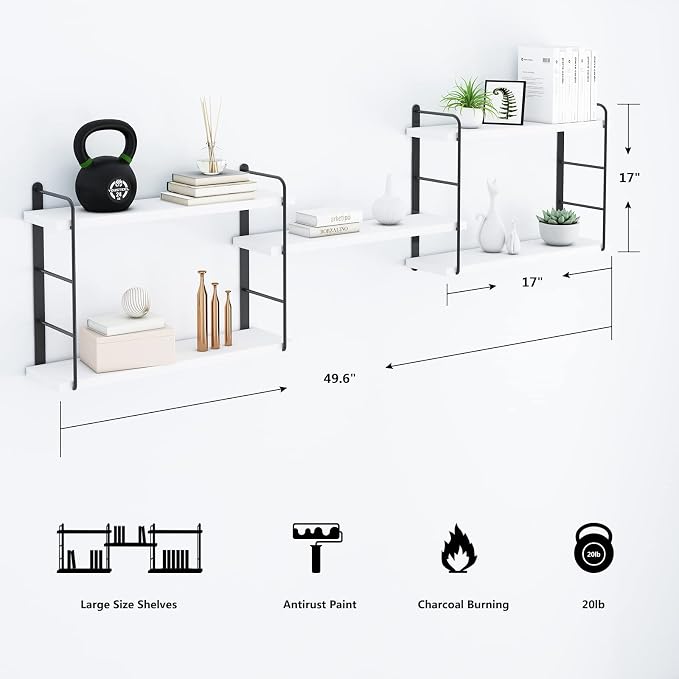 MXCSE Wall Shelves, Wall Mounted Bookshelves, DIY Floating Shelves - Image 3