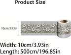 Beige Floral Wallpaper Border 196x4 Inch Peel and Stick Wall Border Removable - Image 4