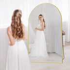 Arched Full Length Mirror with Stand, Extra Large Gold Full Length Body Mirror - Image 5