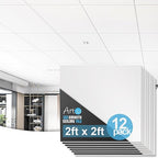 Art3d 12-Pack Smooth Drop Ceiling Tile 2ft x 2ft by Art3d