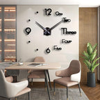 DIY 3D Wall Clock Large Frameless Watch Mirror Surface Wall Art Clock - Image 2