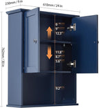 VANIRROR Bathroom Wall Cabinet Navy Blue Over Toilet Storage Cabinets 24x30 in - Image 3