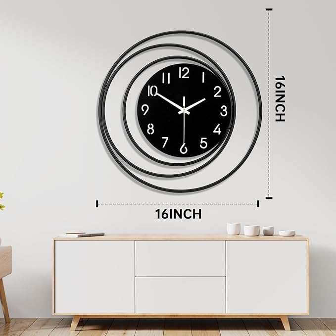 Dankeit 16inch Decorative Wall Clock, Silent Non-Ticking Quality Quartz Battery - Image 3