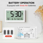 XREXS 10.4 Inch Digital Wall Clock, Battery Operated Large Display Clock - Image 4