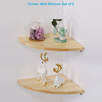 JORIKCHUO 12 inch Corner Wall Shelf Set of 2, Solid Wood Corner Floating Shelves - Image 2