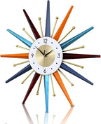 FIELDY Large Wall Clock 31 Inch Mid Century Wall Clocks Starburst Clock Non by FIELDY