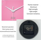 XNM Round Small Wall Clocks Battery Operated 12 Inch Pink Wall Clock - Image 7