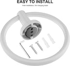 SetSail Towel Holder for Bathroom Wall Screw-in White Towel Ring Stainless - Image 4