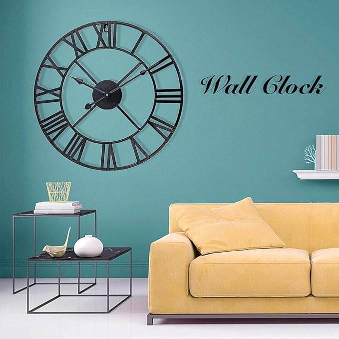 Antique Tower 30 inch Large Roman Numeral Wall Clock, Indoor Outdoor Patio - Image 5