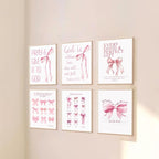 KBKBART Coquette Pink Bow Wall Art Decor Posters– Set of 6 Unframed 8x10 Prints - Image 7