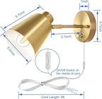 VATONI Plug in Wall Sconces, Dimmable Wall Sconces Adjustable Angle Wall Lights - Image 5
