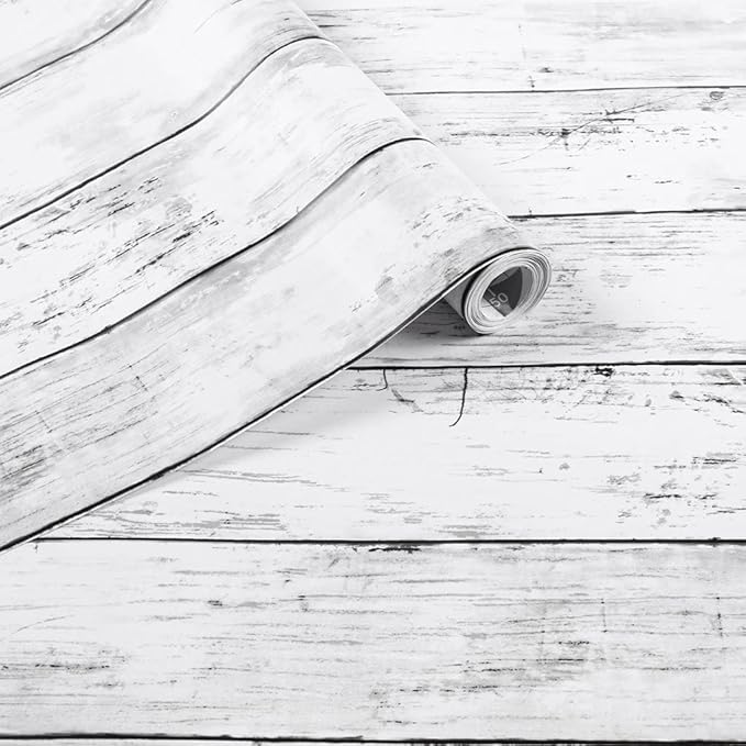 Arthome 17''x120'' White Wood Contact Paper, Peel and Stick Vinyl Wallpaper by ArthomeWALLDECOR