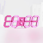 KOSUMOSU Pink LED Clock 3D Wall Clock 9.7" Table Clock by KOSUMOSUTECHNOLOGY