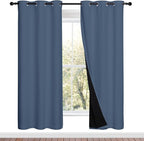 NICETOWN Full Shade Curtain Panels 72 inches Long, Pair of Energy Smart & Noise by NICETOWN