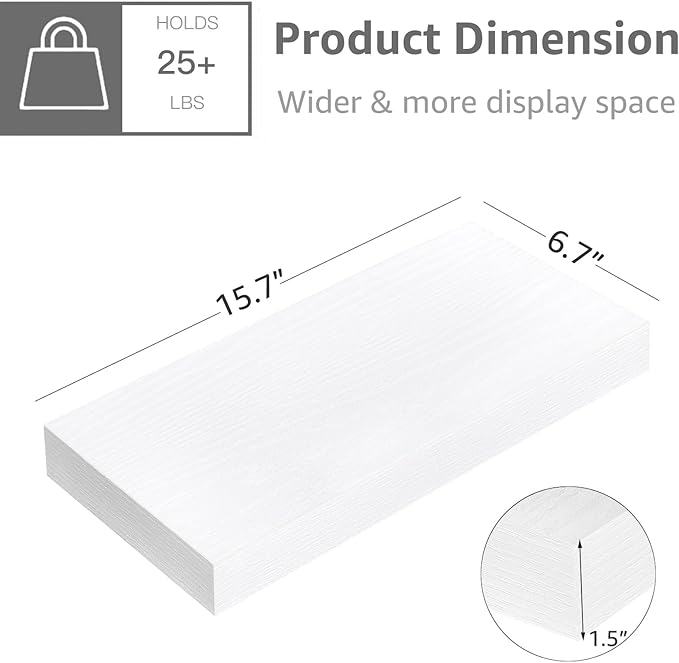 QEEIG Floating Shelf for Wall Bathroom Shelves Bedroom Kitchen Living Room - Image 3
