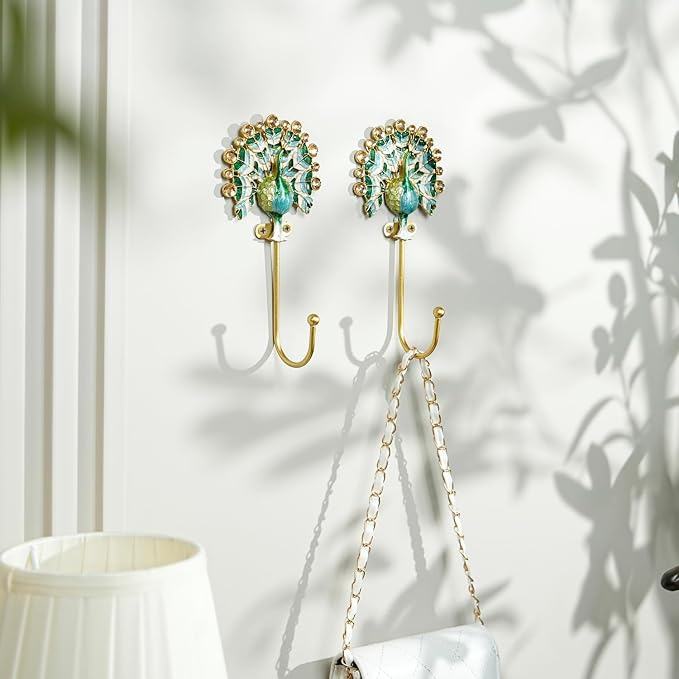 Vintage Wall Hooks Decorative Rack Hangers, 2 Pack Metal Wall Mounted Hook - Image 5