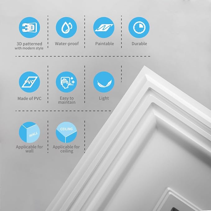 Art3d Drop Ceiling Tiles, 24x48in. White, Polyvinyl Chloride, Glue Down - Image 7