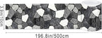 IVN Wallpaper Border Black White Stone Pattern Design 4x196 Inch Peel and Stick - Image 3