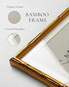 InSimSea Gold Bamboo Framed Canvas Wall Art, Minimalist Lavender Botanical - Image 5