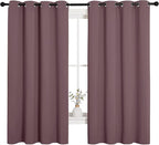 NICETOWN Bedroom Curtain Panels Blackout Draperies, Dry Rose, 1 Pair, 55 by - Image 2