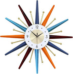 Large Wall Clock 27.5 Inch Modern Wall Clock Starburst Mid-Century Modern Decor by Unknown