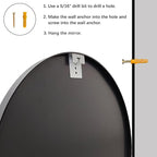 Sunniry Round Mirror 22 inch, Round Wall Mirrors Matte Metal Frame, Circle - Image 7