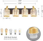4 Light Crystal Vanity Lights for Bathroom, Modern Matte Black and Gold Wall - Image 5