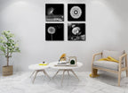 weiyiart Black and White Floral Wall Art, Dandelion Canvas Painting Prints - Image 3