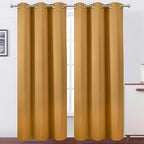 LEMOMO Mustard Yellow Thermal Blackout Curtains/38 x 84 Inch/Set of 2 Panels by Lemomo