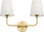 MOKATNG Bathroom Light Fixtures, 2-Light Brushed Gold Vanity Lights, Bathroom by Bathroomlightfixtures