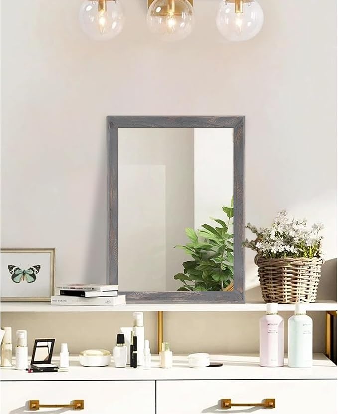 AAZZKANG Wooden Mirror Rectangle Rustic Mirrors - Image 4