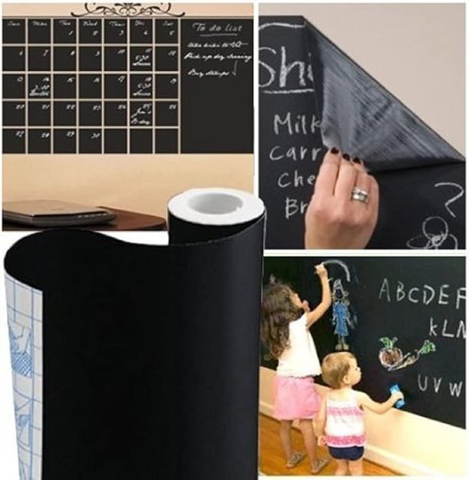 Chalkboard Contact Paper Wall Sticker 2 ft. x 9.9 ft. DIY Adhesive Blackboard - Image 2
