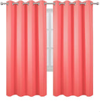 LEMOMO Blackout Curtains 66 x 72 Inch Long Coral Curtains Set of 2 Panels Room - Image 2
