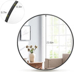 VooBang Round Mirror 23.6" Black Wall Mounted Circle Mirrors Vanity Mirror - Image 6
