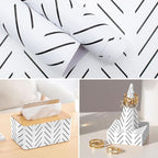 Erfoni Black and White Peel and Stick Wallpaper Modern Herringbone Contact - Image 8