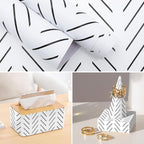 Erfoni Black and White Peel and Stick Wallpaper Modern Herringbone Contact - Image 9