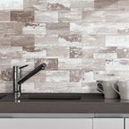 AULIGET 100 Piece Peel and Stick Backsplash PVC Tile, 3 Inch x 6 Inch Brown - Image 4