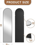 Delma Arched Mirror Full Length, Standing Mirror Full Body, Large Floor - Image 5