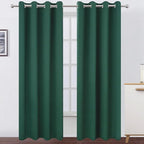 LEMOMO Blackout Curtains 52 x 90 Inch Long Dark Green Curtains Set of 2 Panels by Lemomo