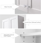 VANIRROR White Wall Mount Cabinet, MDF Over the Toilet Storage Cabinet - Image 4