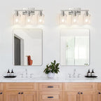 Indoi 3-Light Bathroom Light Fixtures, Brushed Nickel Vanity Lights - Image 7