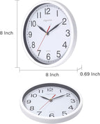 Wall Clock, 8 Inch Silent Sweep Movement Accurate Small Clocks Kitchen/Living - Image 3