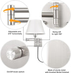 TRLIFE Wall Sconces Plug in, Remote Control Dimmable Wall Sconce and Adjustable - Image 6